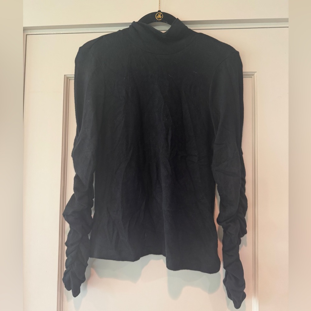Anthropologie mock neck black long sleeve thin sweater